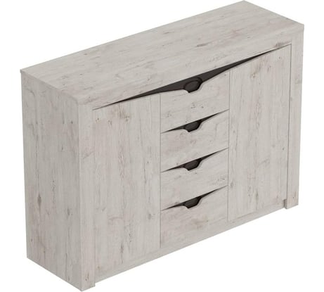 Тумба Мебельград Соренто спальня, 4 ящика, 2 дверцы, дуб бонифаций/дуб бонифаций/кофе структурный матовый 32017_1