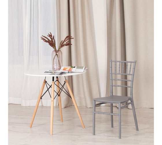 Стул Tetchair chavari mod. 101, пластик, 40x49x88 см, grey (cерый) 09, 1 шт. 20047