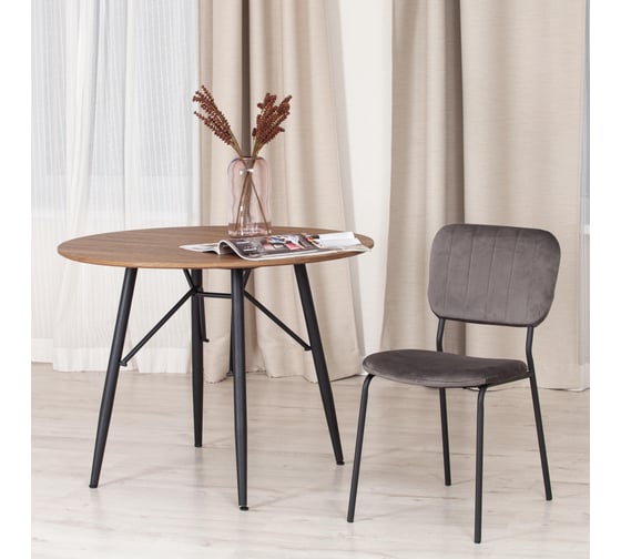 Стул Tetchair carol mod. uc06, металл, вельвет, 45x56x82 см, light grey (светло-серый) hlr24 / черный, 4 шт. 19320
