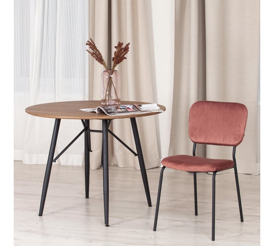 Стул Tetchair carol mod. uc06, металл, вельвет, 45x56x82 см, coral (коралловый) hlr44 / черный, 4 шт. 19322