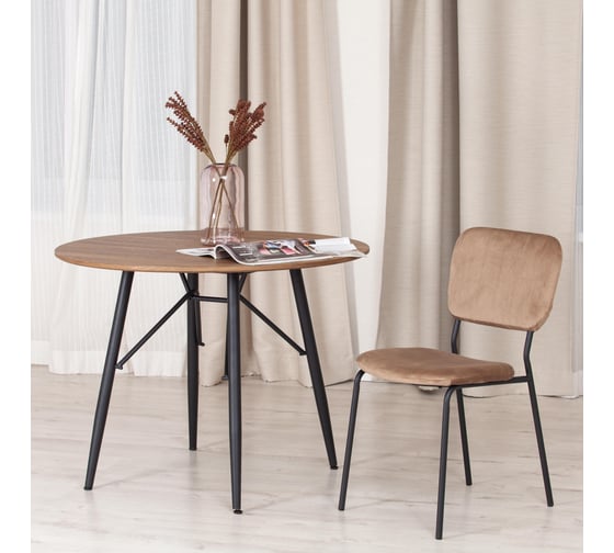 Стул Tetchair carol mod. uc06, металл, вельвет, 45x56x82 см, brown (коричневый) hlr11 / черный, 4 шт. 19321