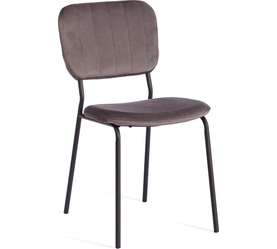 Стул Tetchair carol mod. uc06, металл, вельвет, 45x56x82 см, light grey (светло-серый) hlr24 / черный, 1 шт. 20056