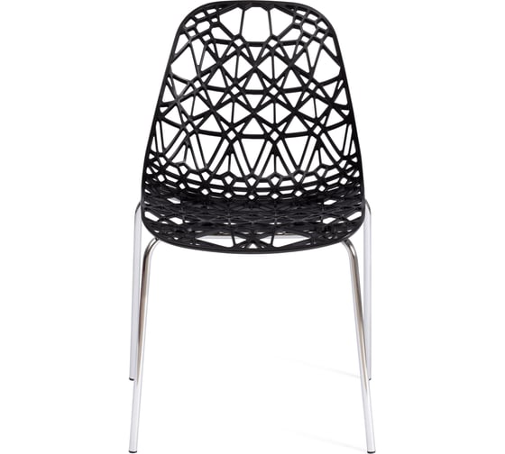 Стул Tetchair crispy mod. 61, металл, пластик, 44x56.5x80 см, black (черный) 05/хром, 1 шт. 20082