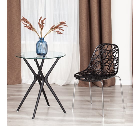 Стул Tetchair crispy mod. 61, металл, пластик, 44x56.5x80 см, black (черный) 05/хром, 6 шт. 19700