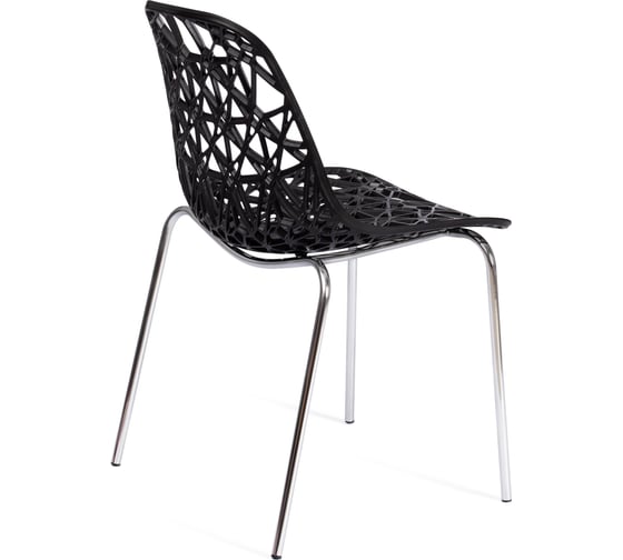 Стул Tetchair crispy mod. 61, металл, пластик, 44x56.5x80 см, black (черный) 05/хром, 6 шт. 19700