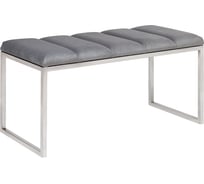 Банкетка GreenWeen ALBA MINI, каркас н/ж сталь, сидение велюр цвет Mouse Grey, стяжка Bulon, 850x400x435 GW-ALBAMINI-NER-MG-850-BL