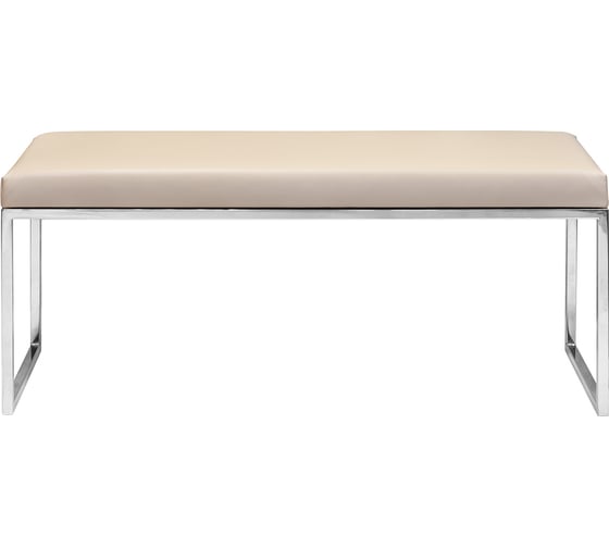 Банкетка GreenWeen ALBA, каркас н/ж сталь, сидение экокожа цвет Light Beige, 1100x400x450 GW-ALBA-NER-LEA-110-LB