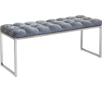 Банкетка GreenWeen ALBA, каркас н/ж сталь, сидение шенилл цвет Steel Grey, каретная стяжка, 1100x400x450 GW-ALBA-NER-SGREY-110-K