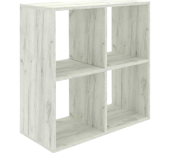 Стеллаж MIXLINE 720x720x250, ЛДСП, белый дуб, 4 ячейки, крепеж 551685 1