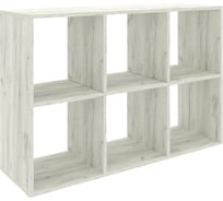 Стеллаж MIXLINE 1072x720x250, ЛДСП, белый дуб, 6 ячеек, крепеж 551676