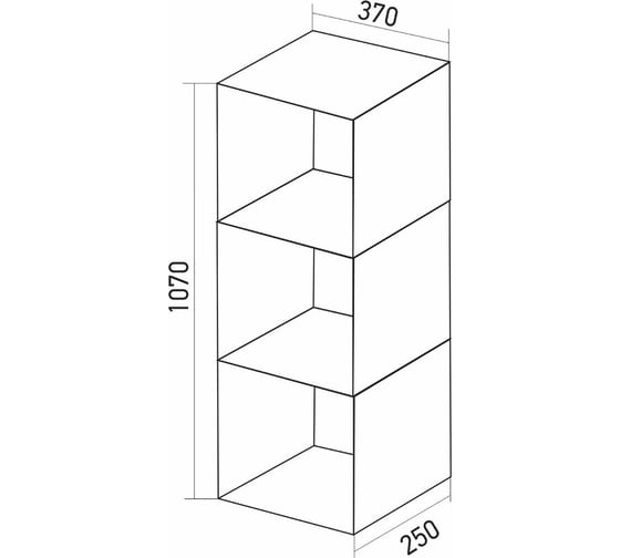 Стеллаж MIXLINE 368x1072x250, ЛДСП, белый дуб, 3 ячейки, крепеж 551679