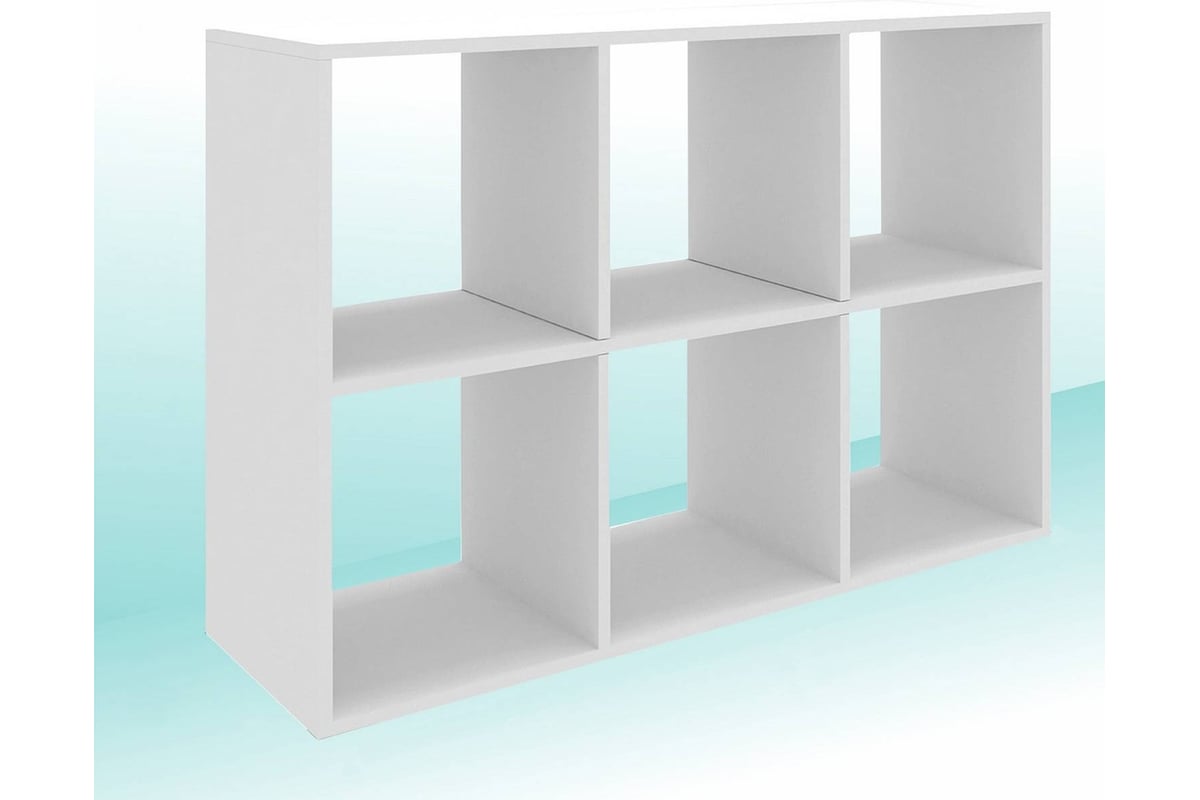 Стеллаж MIXLINE 1072x720x250, ЛДСП, белый текстура, 6 ячеек, крепеж ...