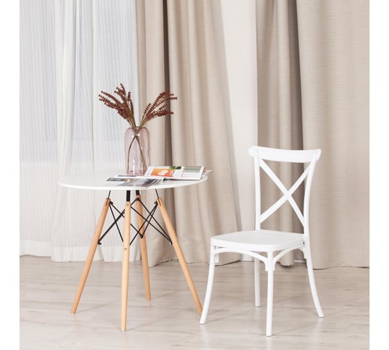 Стул Tetchair Cross mod. pl24, пластик, 48x58x89 см, white (белый) 20052