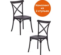 Стул Tetchair cross mod. pl24, пластик, 48x58x89 см, black (черный), 2 шт. 05 19693