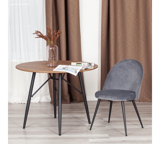 Стул Tetchair monro mod. 5144, металл/вельвет, 51x56x84 см, серый (hlr 21)/черный, 1 шт. 20078
