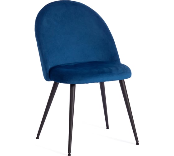 Стул Tetchair monro mod. 5144, металл/вельвет, 51x56x84 см, синий (hlr 64)/черный, 2 шт. 19340