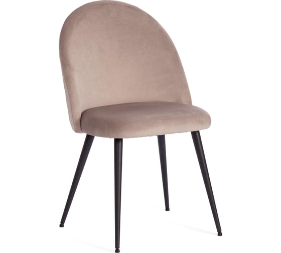 Стул Tetchair monro mod. 5144, металл/вельвет, 51x56x84 см, серо-бежевый (hlr-9)/черный, 2 шт. 19339