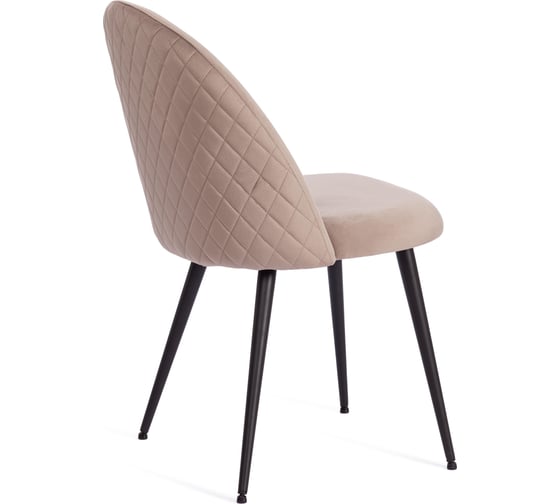Стул Tetchair monro mod. 5144, металл/вельвет, 51x56x84 см, серо-бежевый (hlr-9)/черный, 2 шт. 19339
