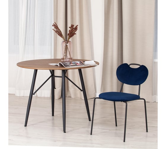Стул Tetchair danton mod. 0139223, металл/ткань, 47x56,5x79 см, темно-синий s108 (117 dark blue)/черный, 1 шт. 20057