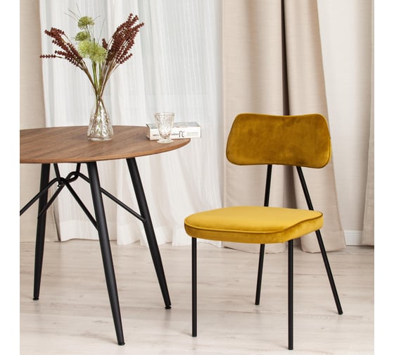 Стул Tetchair silvia mod. 0139124, металл/вельвет, 46.5x59x82.5 см, олива s108 (tan 208)/черный, 1 шт. 19756