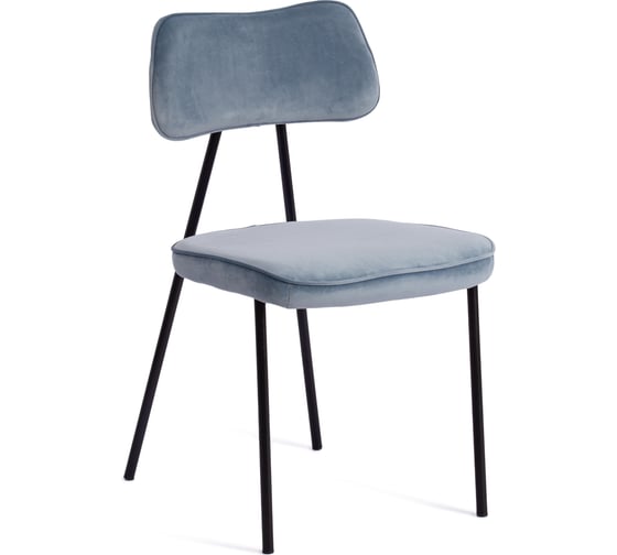 Стул Tetchair silvia mod. 0139124, металл/вельвет, 46.5x59x82.5 см, голубой s108 (silver blue 74)/черный, 1 шт. 19754 1