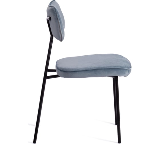 Стул Tetchair silvia mod. 0139124, металл/вельвет, 46.5x59x82.5 см, голубой s108 (silver blue 74)/черный, 1 шт. 19754