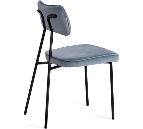 Стул Tetchair silvia mod. 0139124, металл/вельвет, 46.5x59x82.5 см, голубой s108 (silver blue 74)/черный, 1 шт. 19754