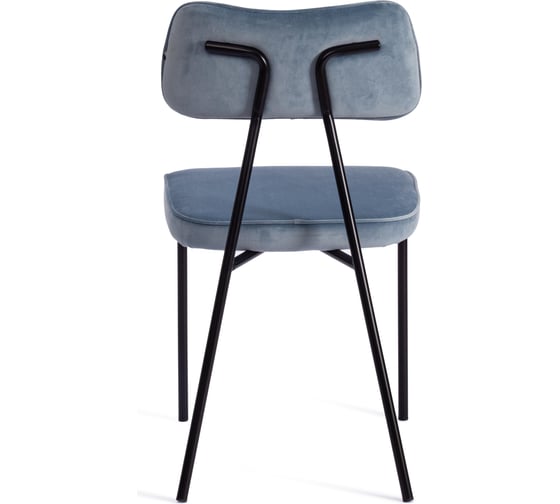 Стул Tetchair silvia mod. 0139124, металл/вельвет, 46.5x59x82.5 см, голубой s108 (silver blue 74)/черный, 1 шт. 19754