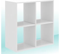 Стеллаж MIXLINE 720x720x250, ЛДСП, белый текстура, 4 ячейки, крепеж 551686