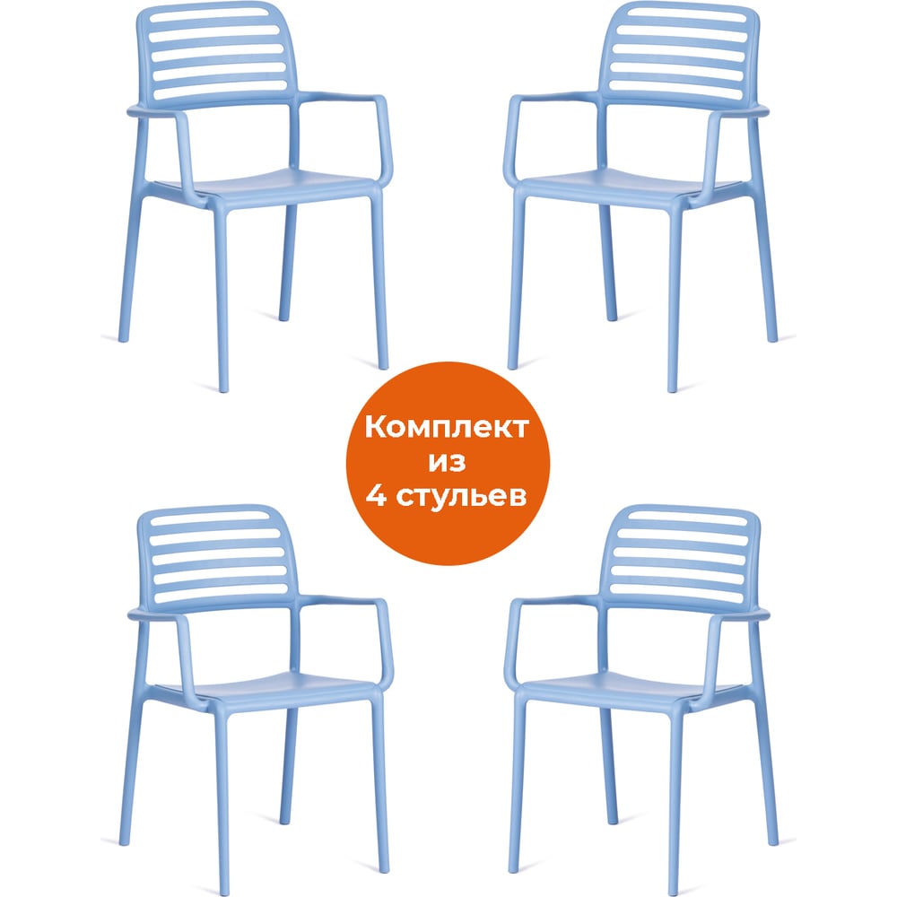 Стул Tetchair valutto mod. 54, пластик, 58x57x86 см, pale blue (бледно ...