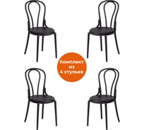 Стул Tetchair thonet mod. pl62, пластик, 42x52x89 см, black (черный) 05, 4 шт. 19701