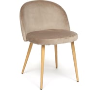 Стул Tetchair melody mod. 4997, металл/вельвет, 52x49x78 см, серо-бежевый/натуральное дерево, 1 шт. 19717