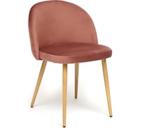 Стул Tetchair melody mod. 4997, металл/вельвет, 52x49x78 см, коралловый/натуральное дерево, 1 шт. 19716
