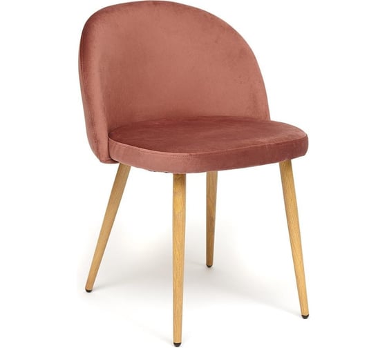 Стул Tetchair melody mod. 4997, металл/вельвет, 52x49x78 см, коралловый/натуральное дерево, 1 шт. 19716