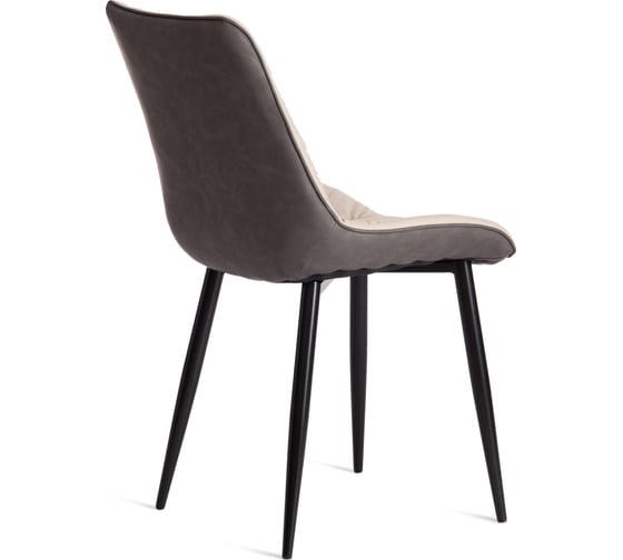 Стул Tetchair altus mod. 2334, ткань/экокожа/металл, 53x61x88 см, бежевый/темно-серый/черные ножки, 4 шт. 19168