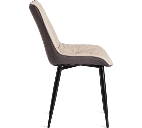 Стул Tetchair altus mod. 2334, ткань/экокожа/металл, 53x61x88 см, бежевый/темно-серый/черные ножки, 1 шт. 19688