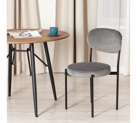 Стул Tetchair revo mod. 7033, ткань/металл, 47x54x82 см, высота сиденья 47 см, темно-серый barkhat 14/черный, 1 шт. 19784