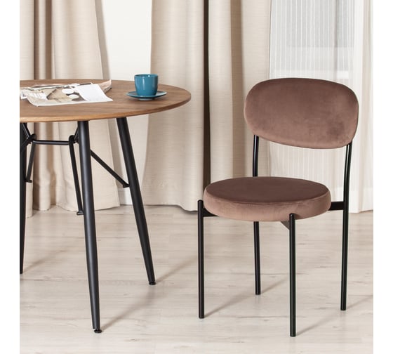 Стул Tetchair revo mod. 7033, ткань/металл, 47x54x82 см, высота сиденья 47 см, коричневый barkhat 12/черный, 1 шт. 19782