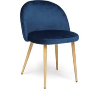 Стул Tetchair melody mod. 4997, металл/вельвет, 52x49x78 см, темно-синий/натуральное дерево, 1 шт. 19720