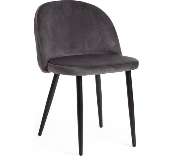 Стул Tetchair melody mod. 4997, металл/вельвет, 52x49x78 см, серый/черные ножки, 1 шт. 19719
