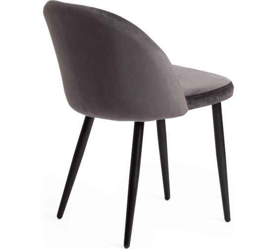 Стул Tetchair melody mod. 4997, металл/вельвет, 52x49x78 см, серый/черные ножки, 1 шт. 19719