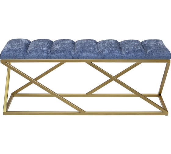 Банкетка GreenWeen ZUMA, золотой каркас, сидение шенилл цвет Steel Blue, Bulon, 1100x400x450 GW-ZUMA-SBLUE-110G-BL
