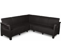 Угловой диван WORKY ротанг, 200x200x79 см, мокко, с серыми подушками ARD257854