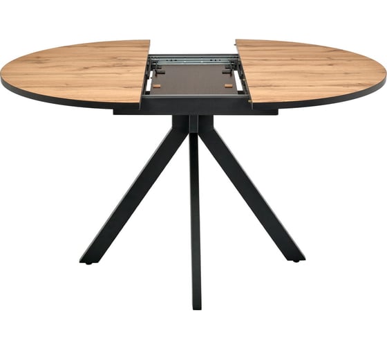Круглый раскладной стол BRADEX rudolf 100-130x100x75 см, дуб вотан, чёрный RF 0301