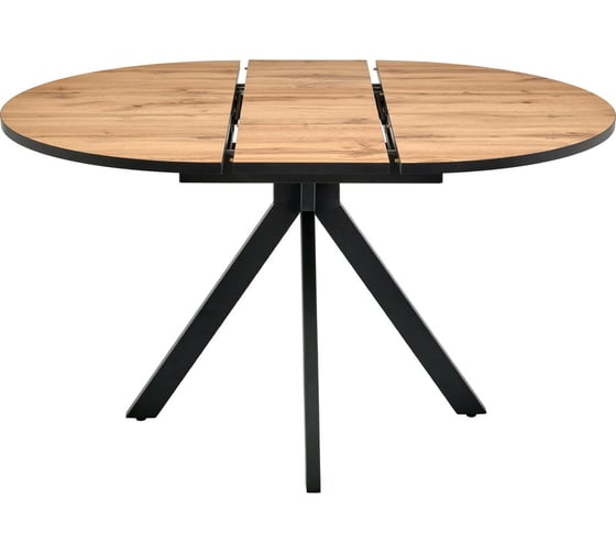 Круглый раскладной стол BRADEX rudolf 100-130x100x75 см, дуб вотан, чёрный RF 0301