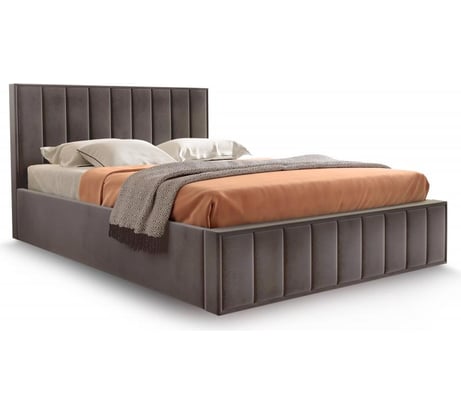 Кровать Мебельград Вена 1600 стандарт мора тёмно-коричневая, с ортопедическим основанием на опорах 71060