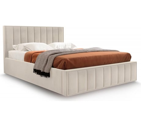 Кровать Мебельград Вена 1800 стандарт мора бежевая, с ортопедическим основанием, на опорах 71061