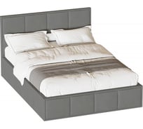 Кровать Мебельград Октавия 1400 стандарт лана серый с ортопедическим основанием на опорах 66215