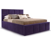 Кровать Мебельград Октавия 1400 стандарт мора фиолетовый вариант 3 с ортопедическим основанием подъемным механизмом и бельевым ящиком 66219
