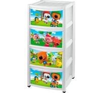 Детский комод на колесах Пластишка с декором "ми-ми-мишки", 4 ящика 431330916